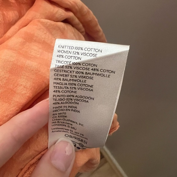 Anthropologie Pilcro Peplum Top Orange Long Sleeve Notch Neck Size S - Picture 4 of 5